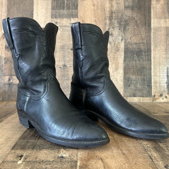 Lucchese Classics L818128 Soft Leather Black Western Cowboy Boots Mens 10.5 D - Picture 3 of 12